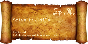 Sziva Miklós névjegykártya