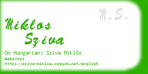 miklos sziva business card