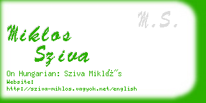 miklos sziva business card